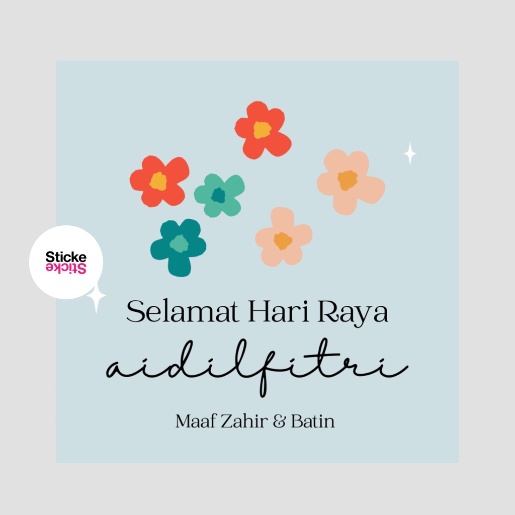 70pcs 5cm Sticker Hari Raya Aidilfitri Islamic Label Lebaran