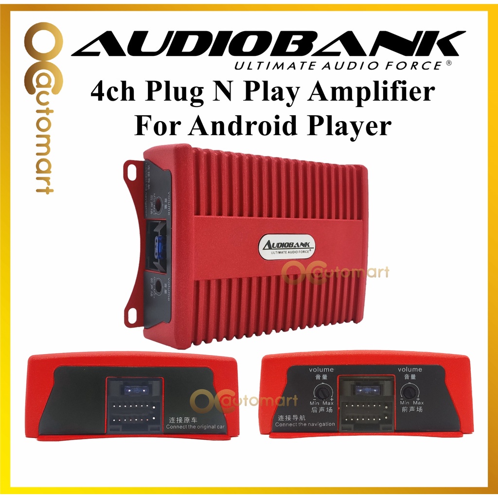 AudioBank 4 Channel Plug and Play Power Amplifier for Car Android ...