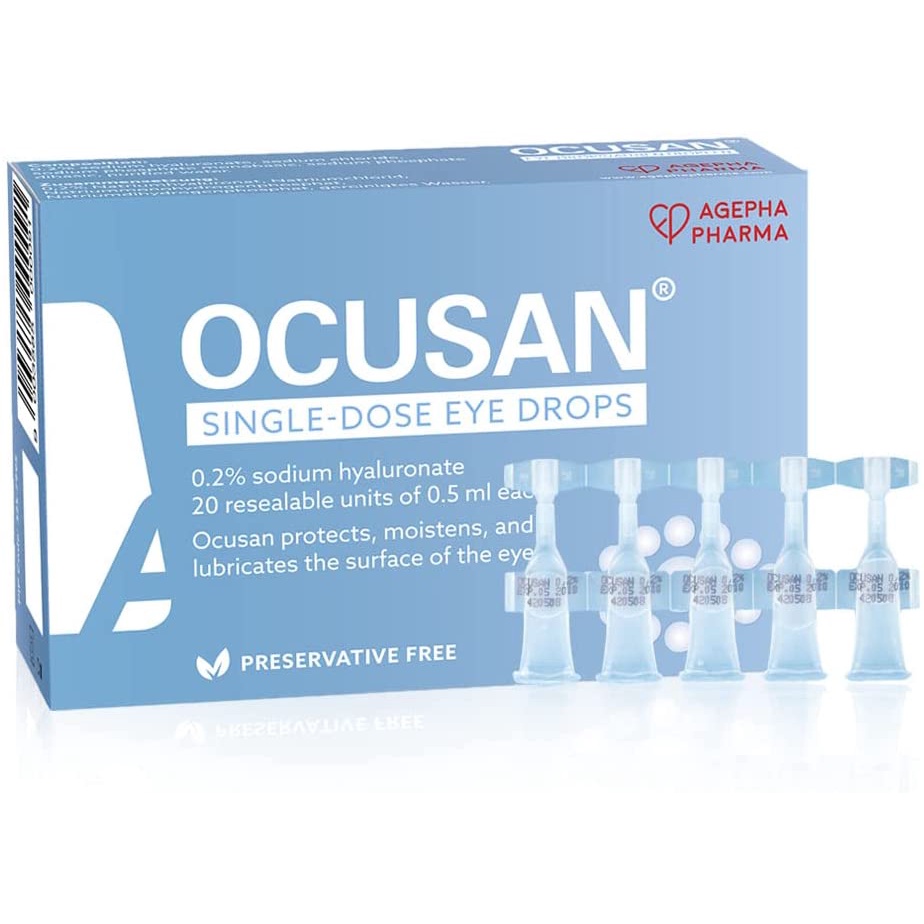 Ocusan Single Use Eye Drops for Dry Eyes Lubricant Eye Drops for