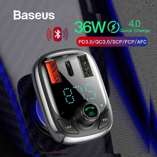 Baseus Quick Charge 4.0 Car Charger for Phone FM Transmitter