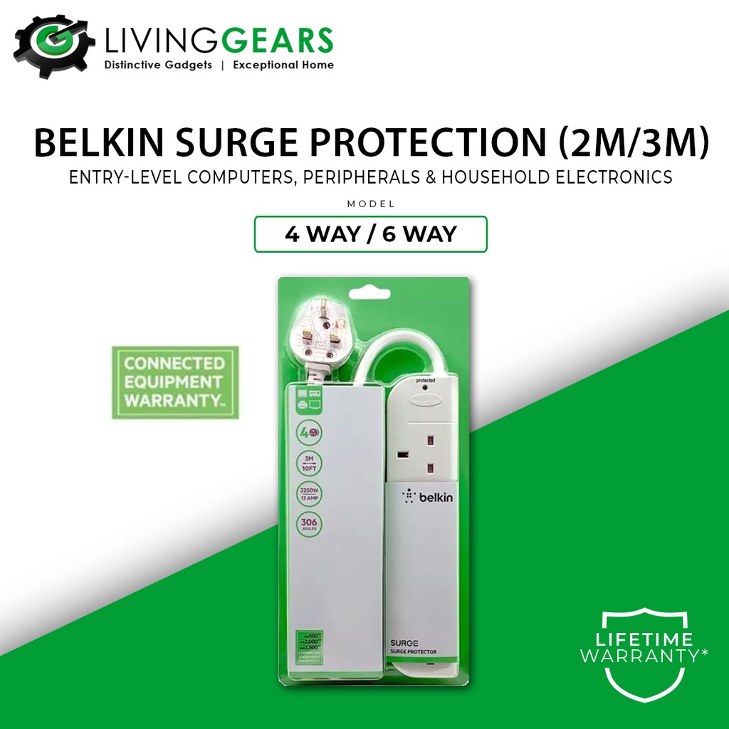 Belkin Surge Protector (3m/2m) F9E400SA3M/F9E600SA3M/F9E410SA2M