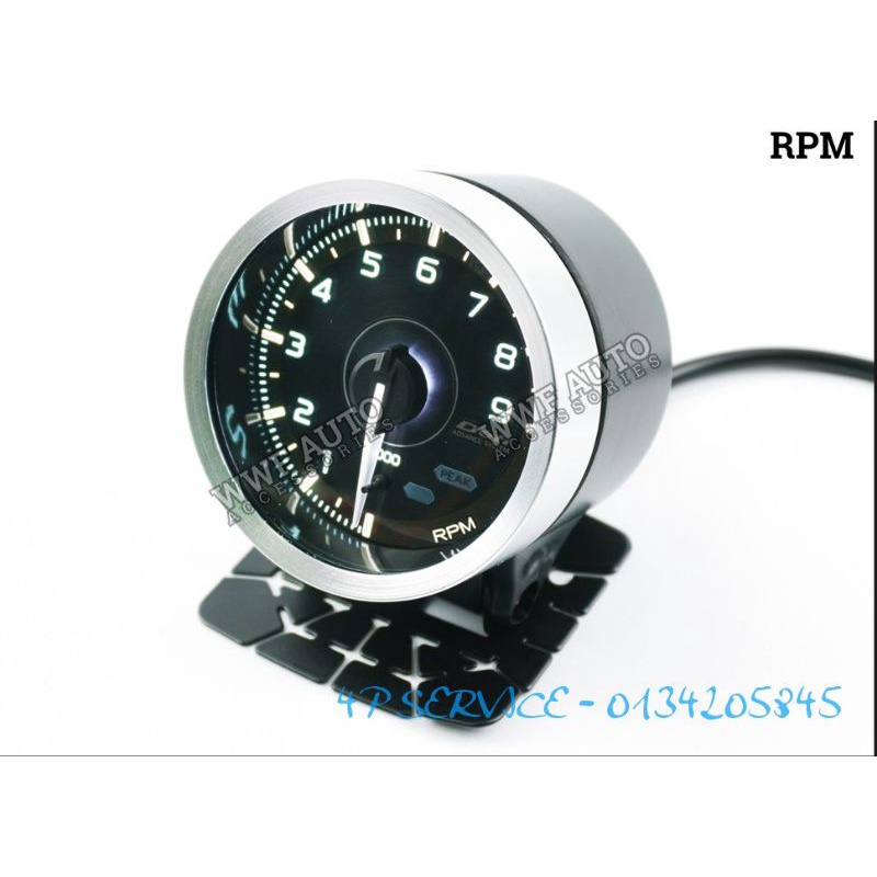 5-in-1 Racing Gauge Set – Tachometer / Water Temp / Oil Temp / Oil Pressure + Shift Light (12V, 5″ Black Face)