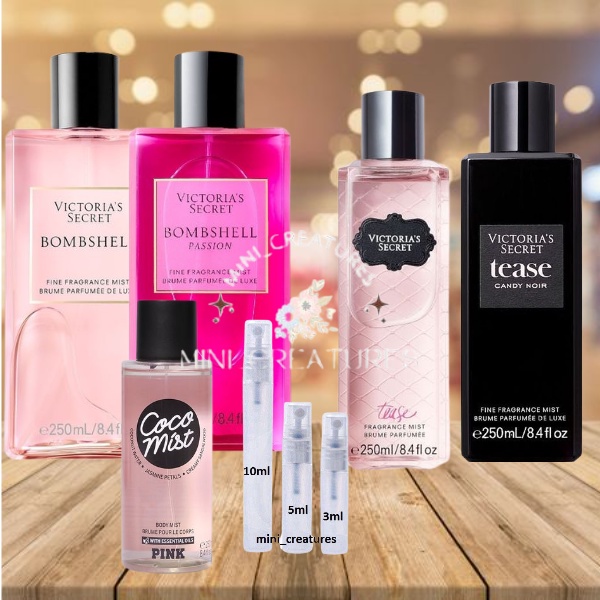 Original Victoria's Secret Coco mist, Bombshell & Tease Fragrance Fine ...