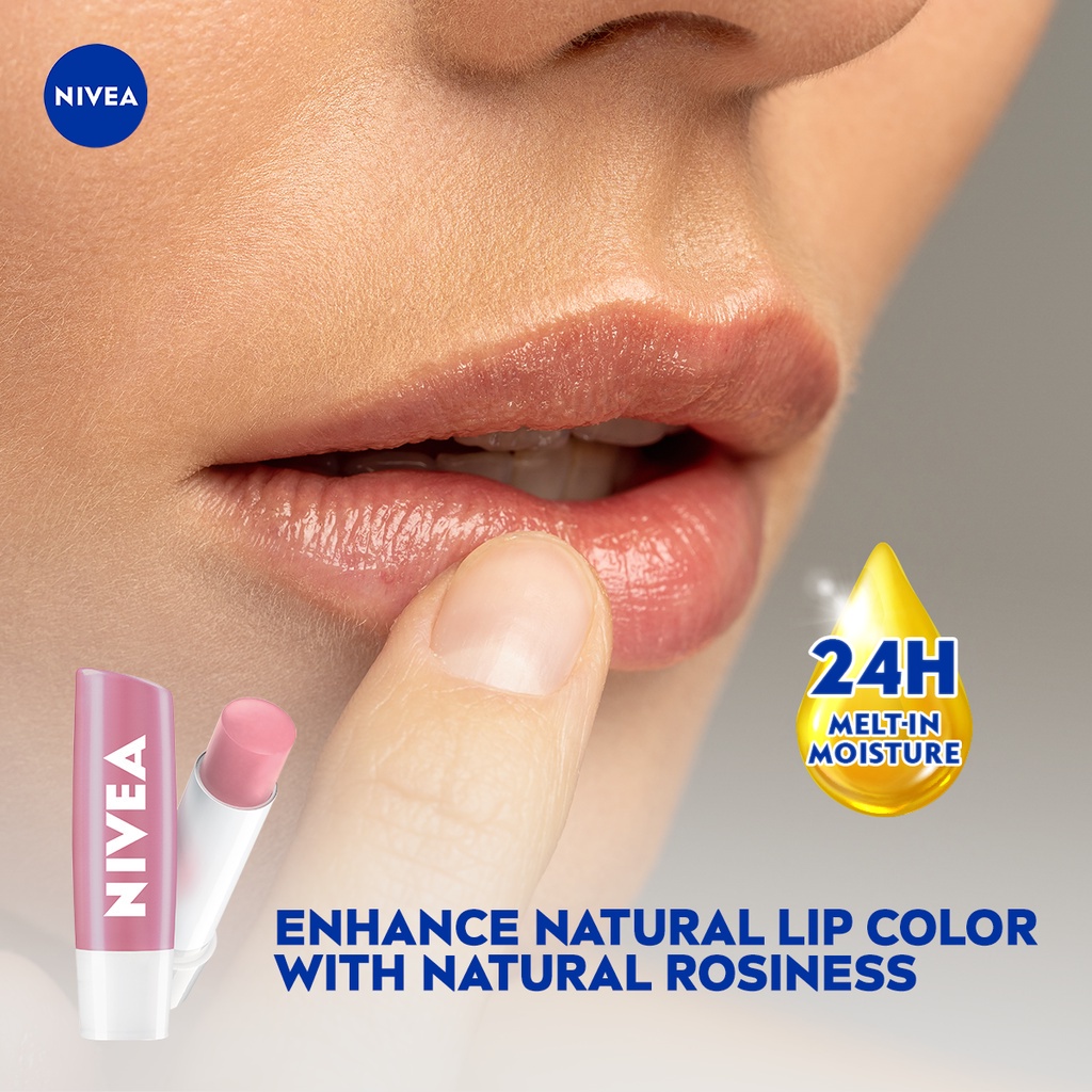 NIVEA Lip Soft Rose Caring Lip Balm 4.8g / Lip Care / Natural Rose Color /  Shea Butter / Natural Oil / Moisture | Shopee Malaysia