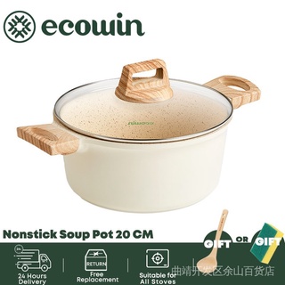 Ecowin Non Stick Dutch Oven StockPot with lid, 3 Quart Nonstick