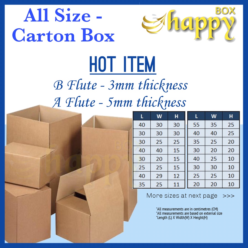 Carton Box ( T150/M/T150) B-FLUTE | Shopee Malaysia