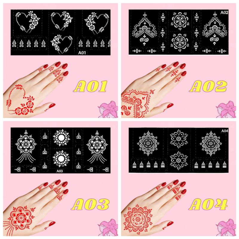 Sticker Inai Corak EXCLUSIVE diy | Shopee Malaysia