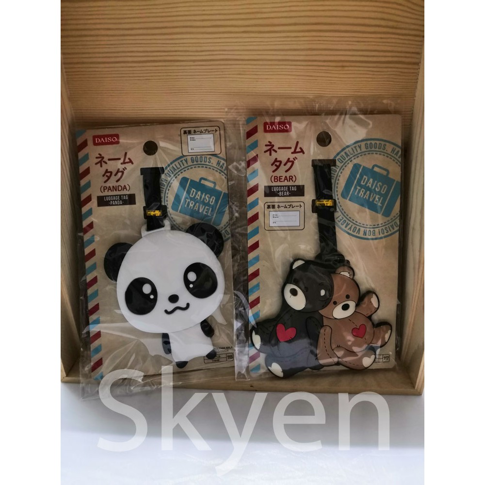 Daiso Panda or Bear Luggage Tag Japan Shopee Malaysia