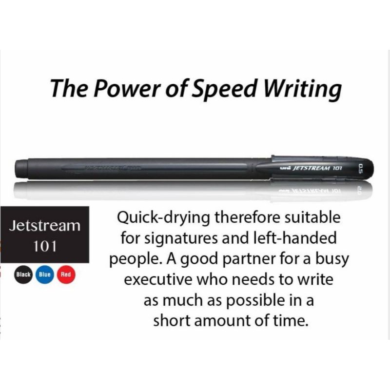 Uni JETSTREAM 101 Roller Ball Pen 0.5mm Black | Shopee Malaysia
