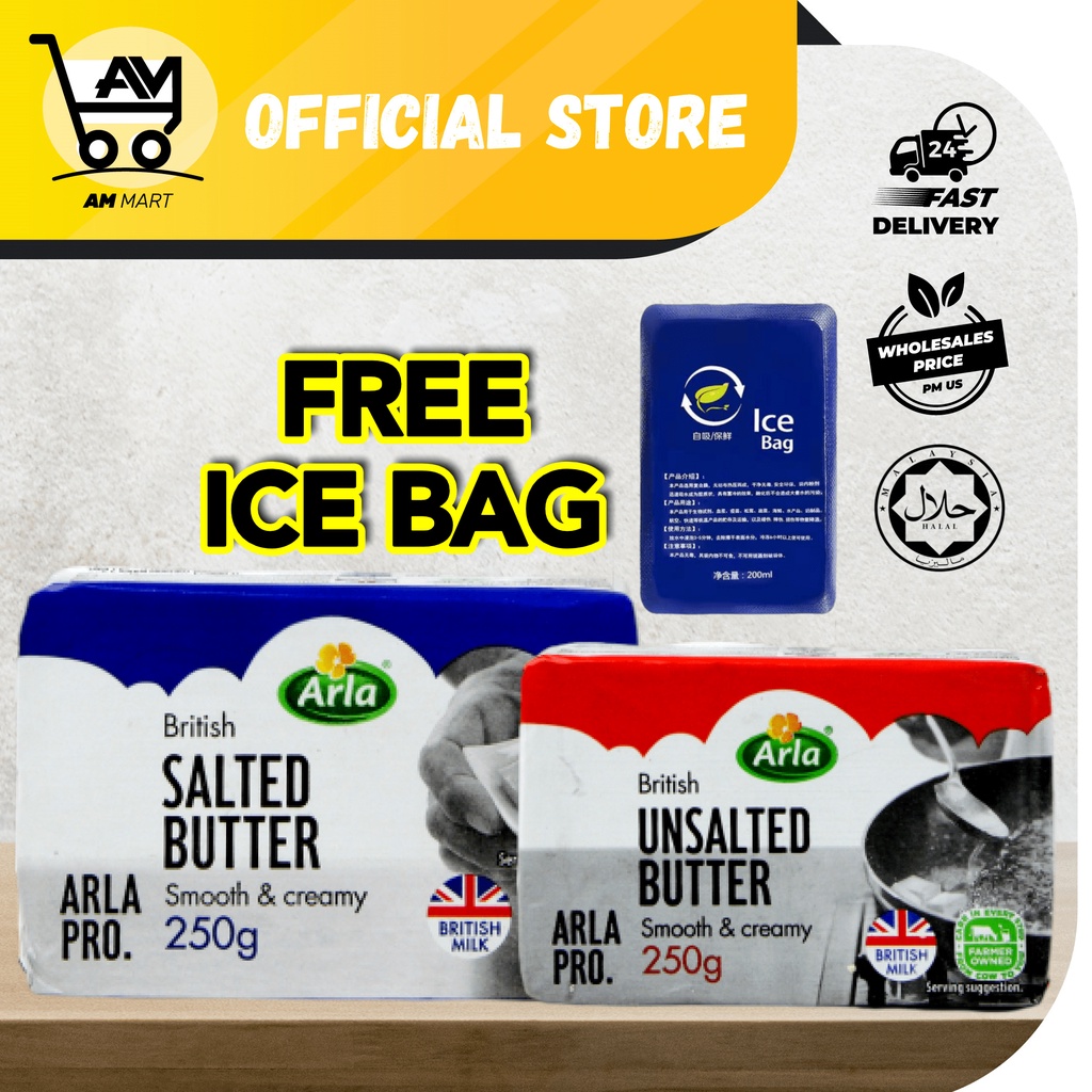 🌙RAYA SALE Arla Pure Creamery Butter Salted | Unsalted #250g (HALAL ...