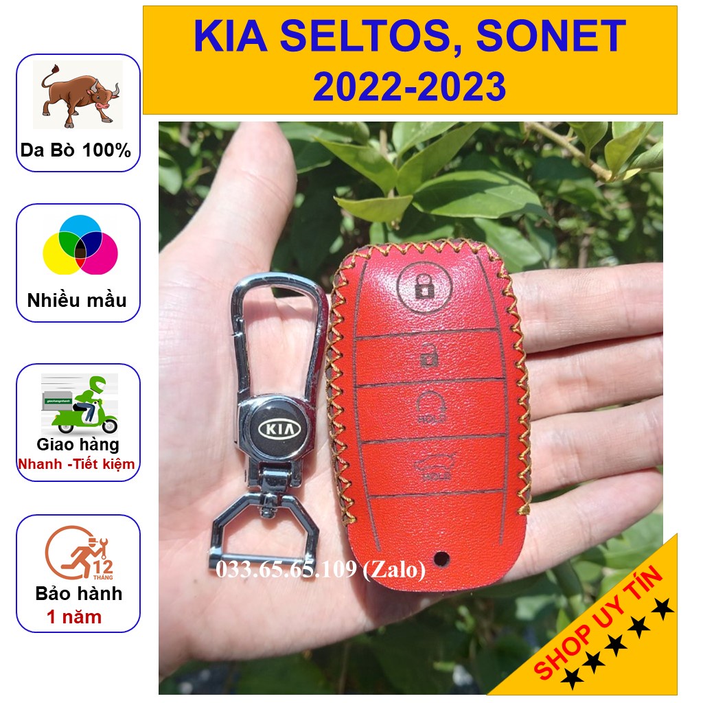 Leather Key Cover Kia Seltos 20222023 With Real Cowhide, Free