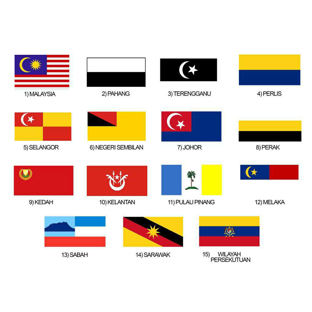 Astar Malaysia 15 Bendera Negeri 2x4 Flag Polyester 60cmx120cm