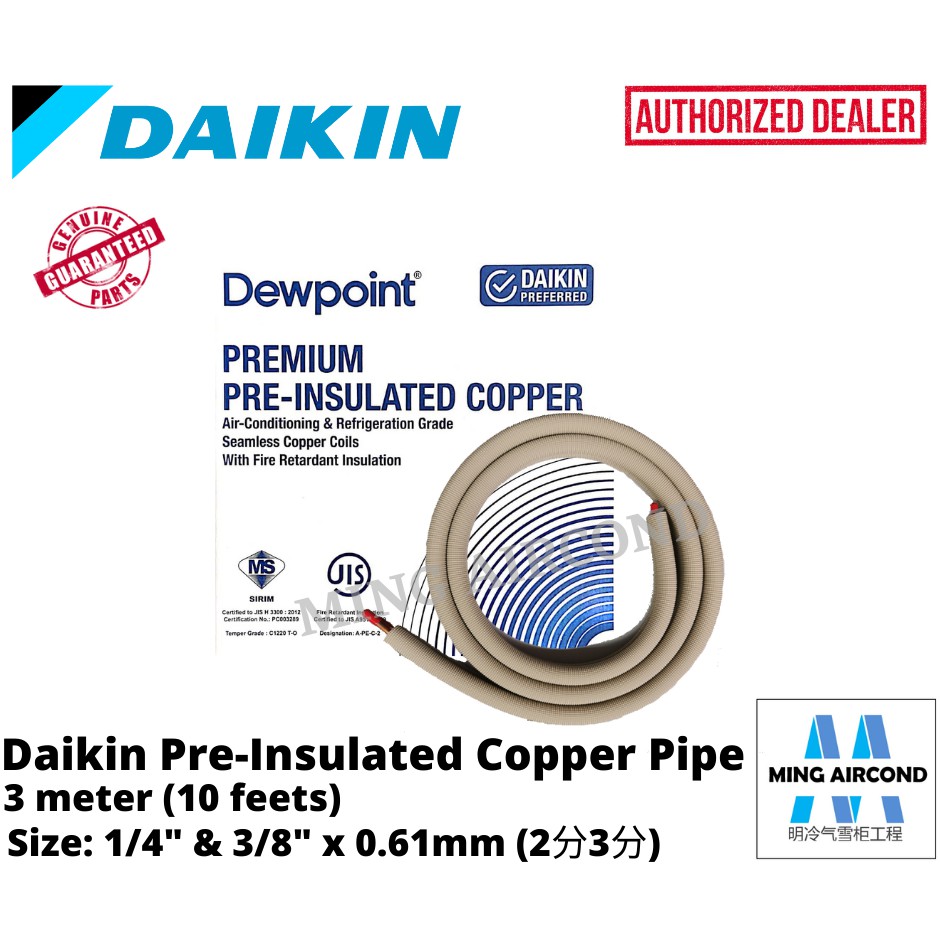 (ORIGINAL/GENUINE) DAIKIN PREFERRED PREINSULATED COPPER PIPE (PREMIUM