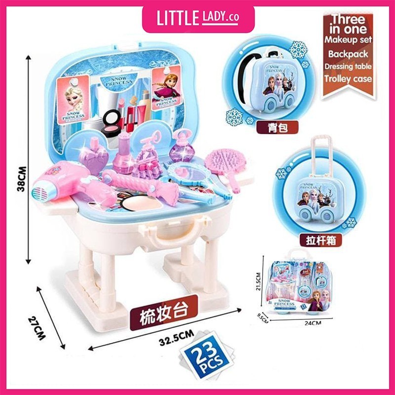3In1 Frozen Makeup Dressing Table Toy Set Girls Princess Make up