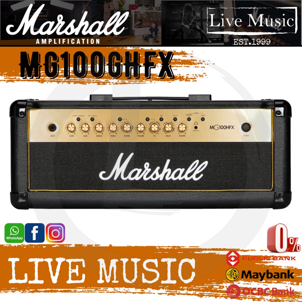 Marshall MG100HGFX 100 Watt Head With Effects ( MG100H / MG100HFX ...