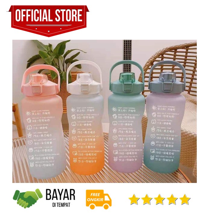 UNGU PUTIH HIJAU Drinking Bottles Imported Motivational Bottles Drinking Hours Jumbo Drinking