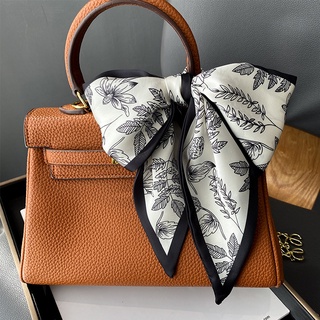 1 Piece Twilly Scarf for Bag 2022 New Korean Plants and Flowers Ladies  Ribbon Twill Scarf Tie Bag Handle