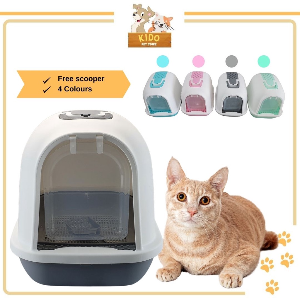 Pet Dog Cat Litter Box With Full Enclosed Cover Large and Scooper