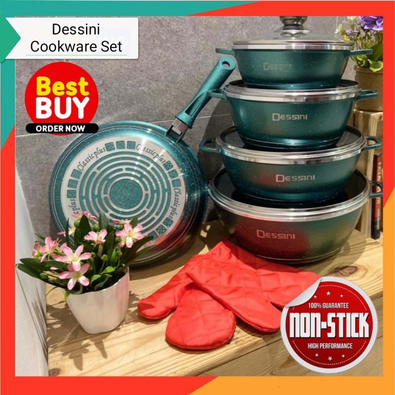 DESSINI COOKWARE SET ORIGINAL ITALY 12 PCS DESSINI COOKWARE SET