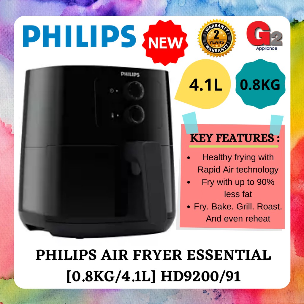 Philips Essential Rapid Air Technology 0.8 kg, 4.1 L Black Airfryer