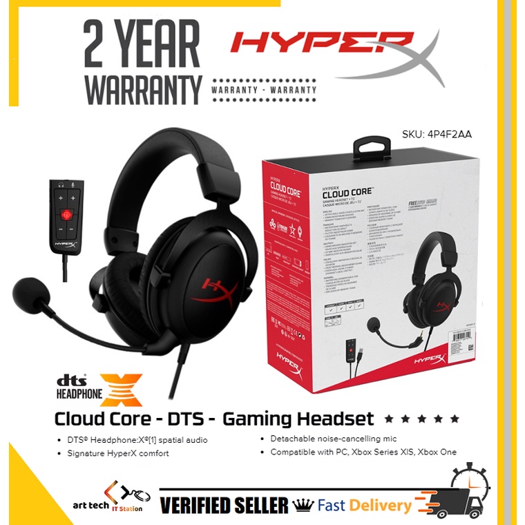 HYPER X CLOUD CORE + 7.1 GAMING HEADSET 4P4F2AA DTS X SPATIAL ...
