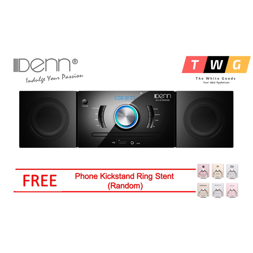 Denn DLA-DVD8038B DVD Micro Hi-Fi System (Bluetooth/ DVD/ USB/ FM ...