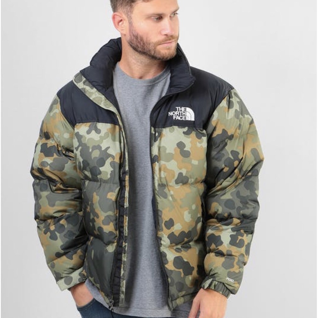 North face hot sale nuptse jacket camo