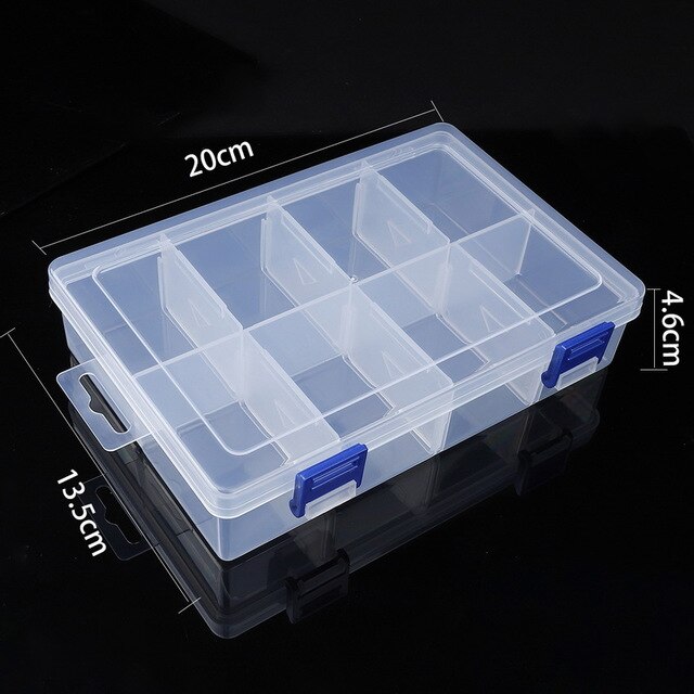 Plastic Storage Jewelry Box Compartment Adjustable Container for Beads ...