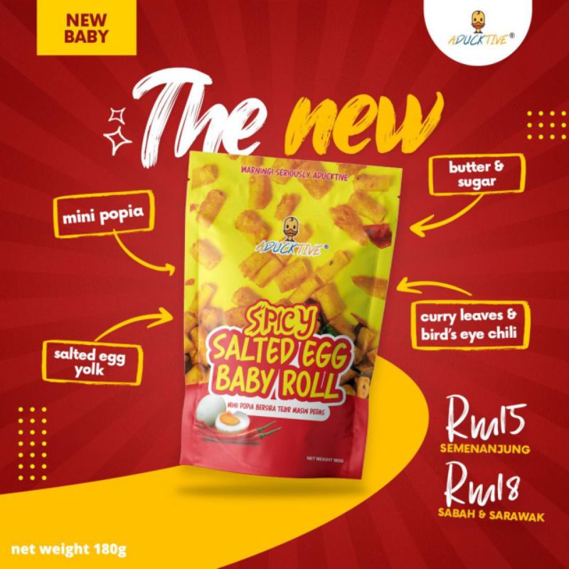 ADUCKTIVE MINI POPIAH SPICY SALTED EGG #popiahrangup #crunchy | Shopee ...