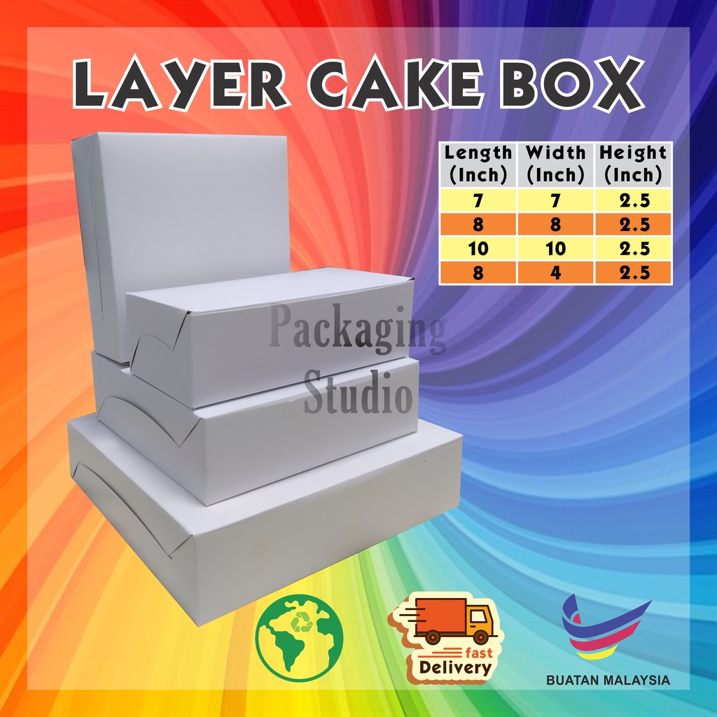 (10PCS): KOTAK KUIH TALAM DAN KUIH LAPIS; LAYER CAKE BOX; CAKE BOX ...