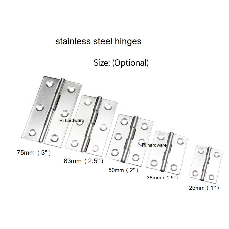 Stainless Steel Butterfly Hinges (25mm, 38mm, 50mm, 63mm, 75mm) 1 Pair
