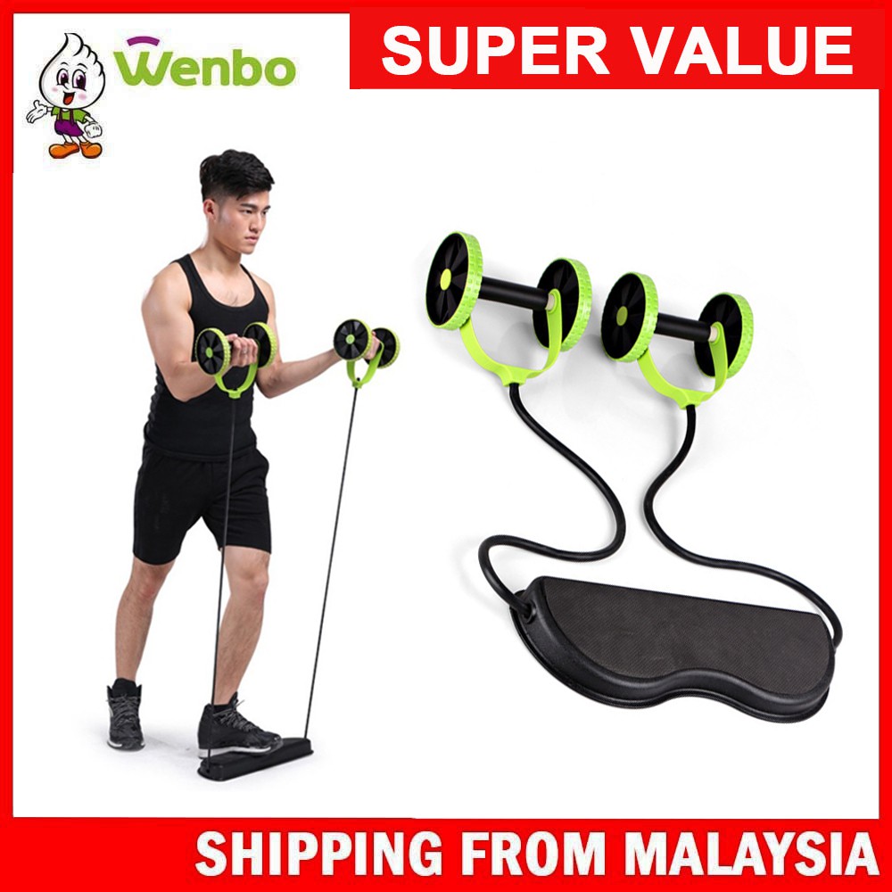 Wenbo Fitness Double Wheels Ab Roller Pull Rope Abdominal Waist ...