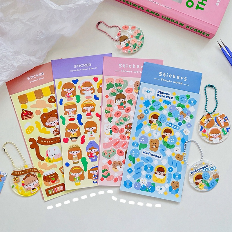 Lovely Cartoon Girl Series Stickers Student Decorative DIY Material ...