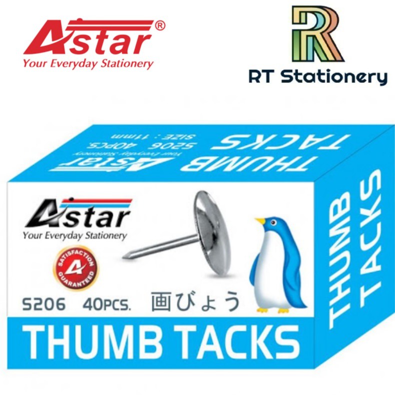 Astar Thumb Tacks S206 (10.2mm X 14.4mm) 40 PCS