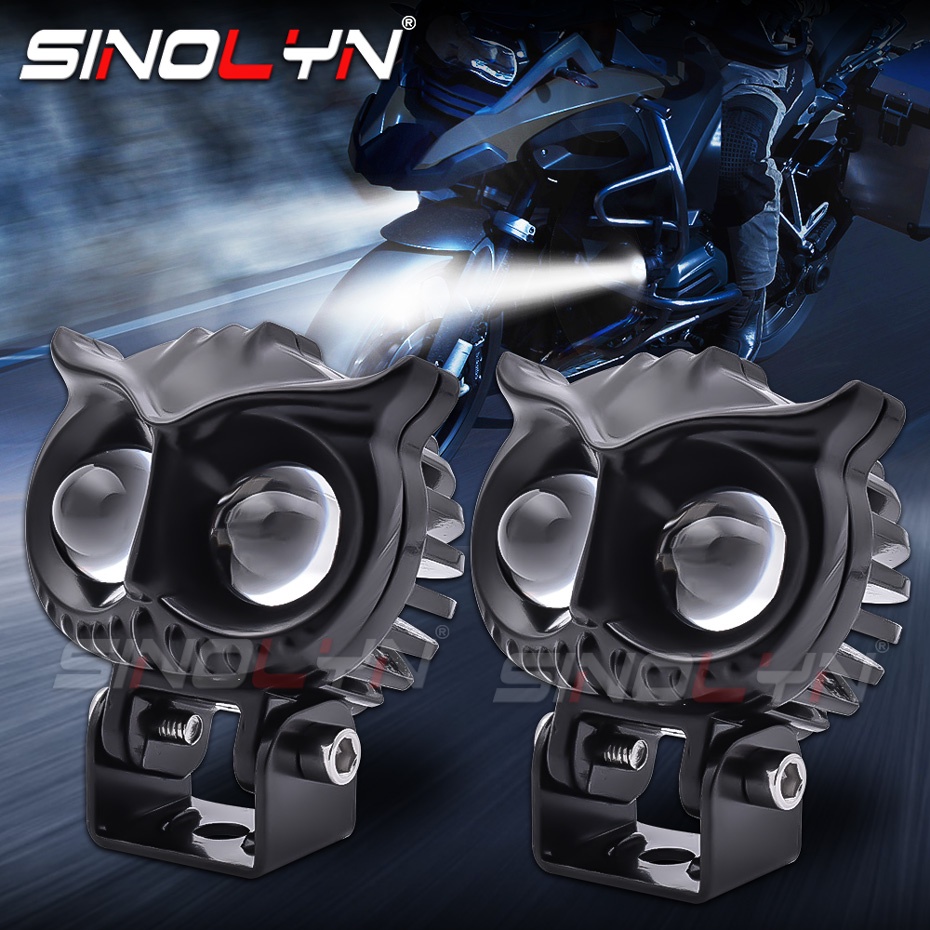 Sinolyn Dual Lenses LED Spotlights Two Color Fog Lights High Beam For