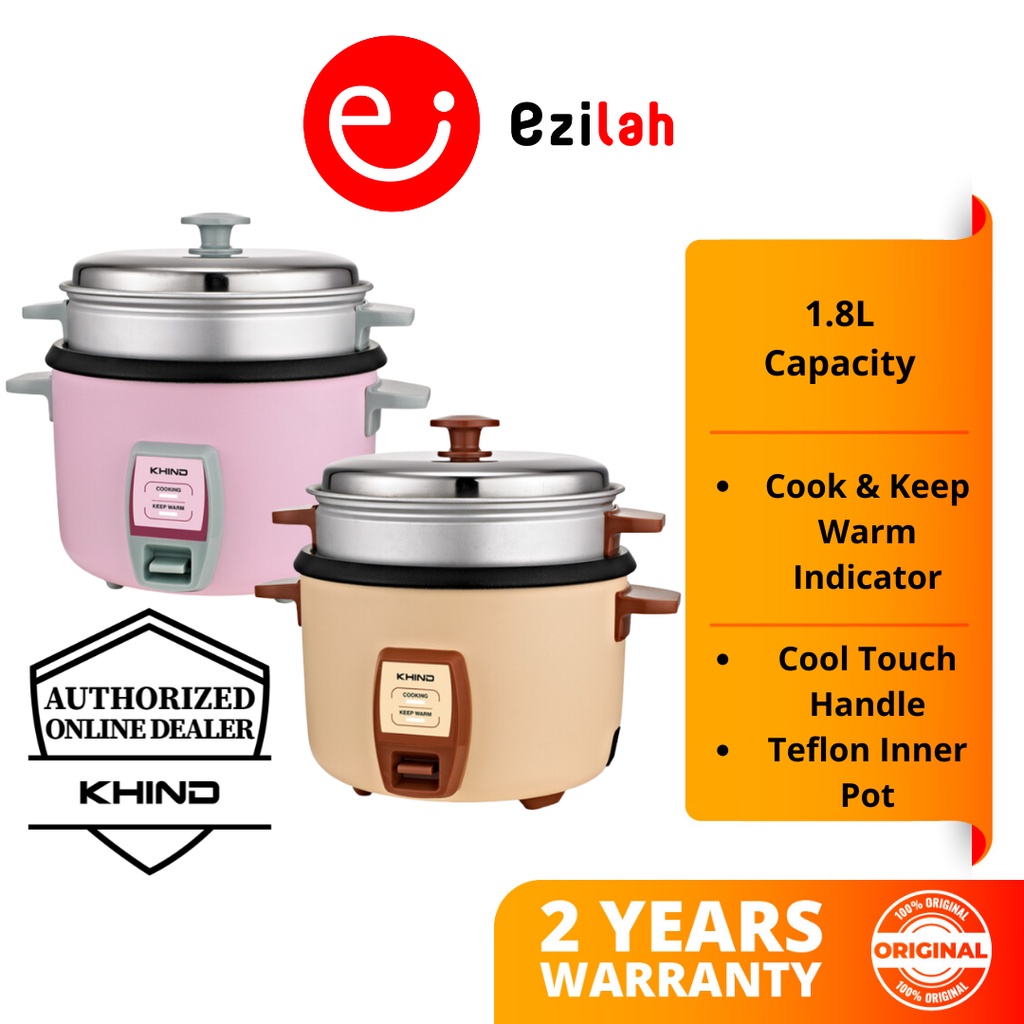 Khind 9 Series Electric Rice Cooker 1.8L - RC-918T ( Cream Magnolia ...