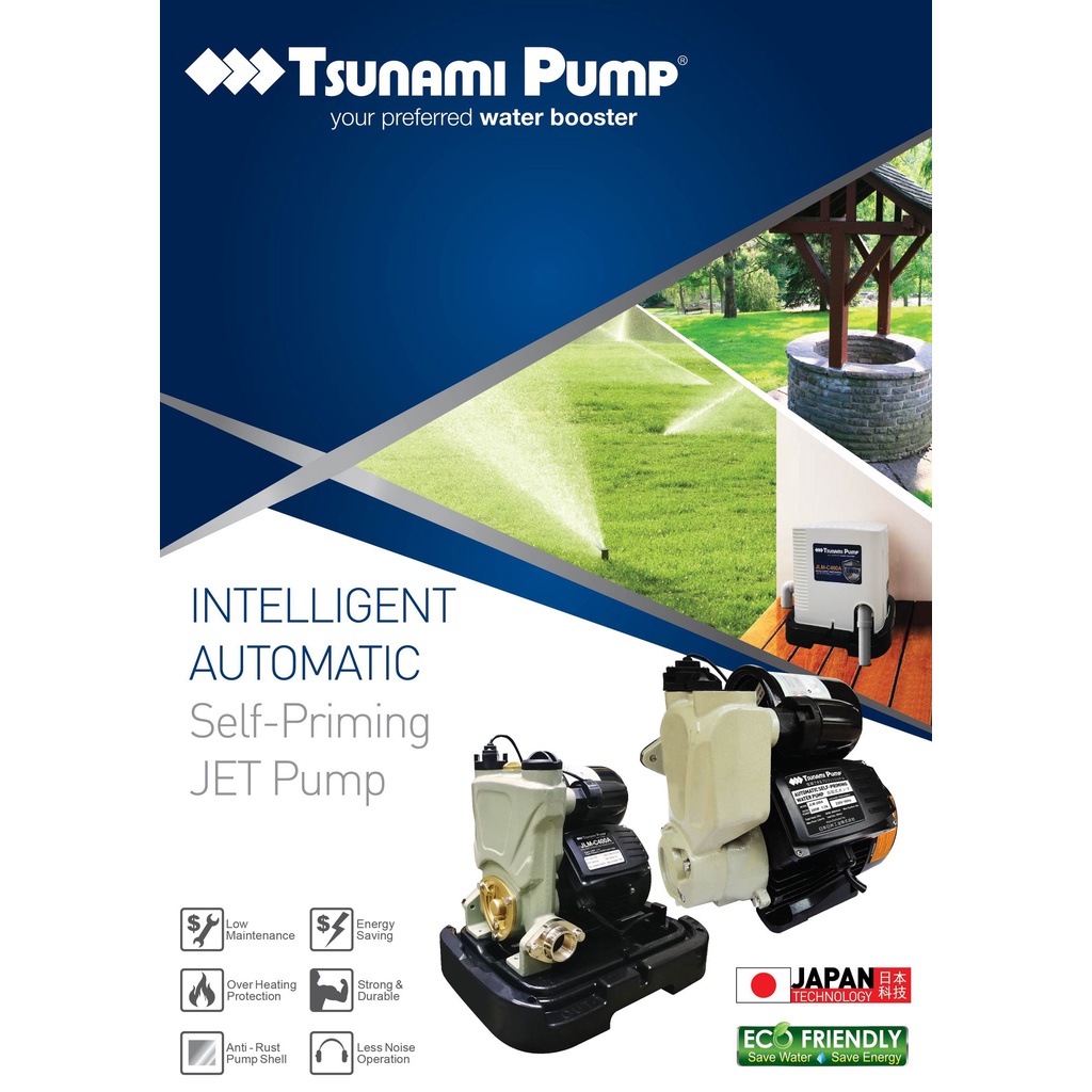 TSUNAMI JLMC400A 400W INTELLIGENT AUTOMATIC SELFPRIMING JET PUMP