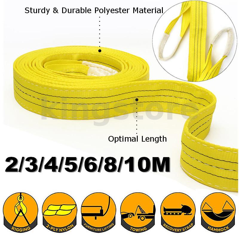 6/8/10M 3 Tonne Polyester Flat bing Lifting Sling Certified Duplex