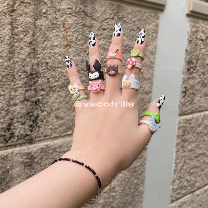 Clay animal rings top