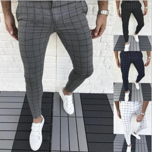 Mens plaid store casual pants