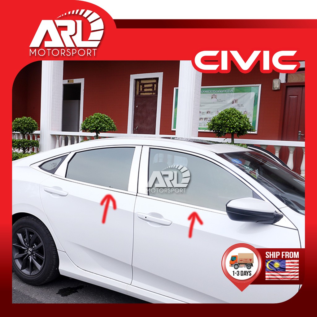Honda Civic 10th FC FK TBA TEA Window Chrome Lining Chrome Window ...