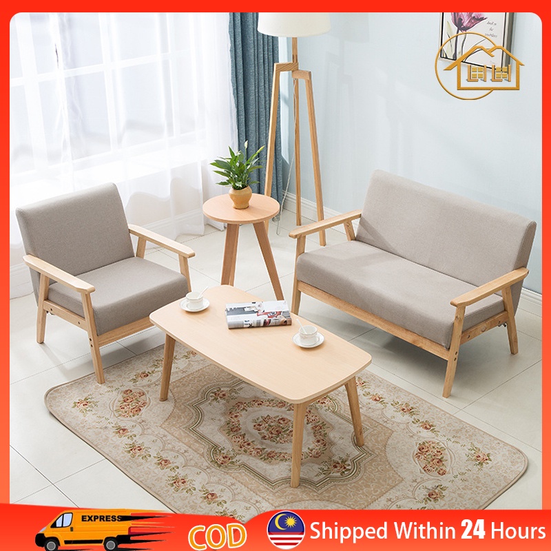 LISofa Bed 1/2/3 Seater Sofa Set for living room Fabric Sofa Canvas