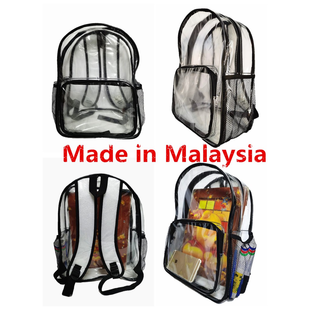 Heavy Duty Clear Backpack Waterproof Transparent School Bag See Through