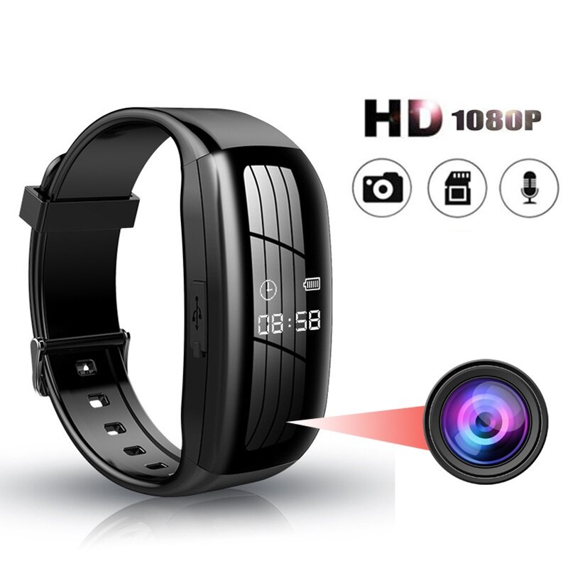 Wearable DV Camera Watch Wristband 1080P Audio Video Recorder Bracelet Smart Band Wearable