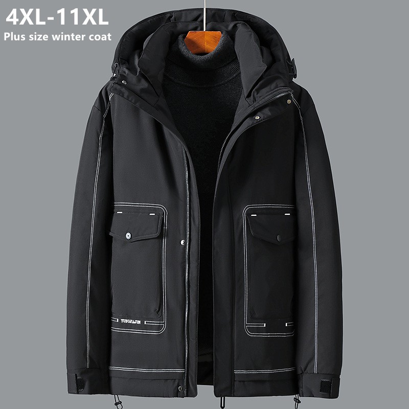 11xl 10xl Winter Parka Men Jacket Plus Size 6xl 7xl 8xl 9xl Thick Warm Mens Black Coat Male 7398