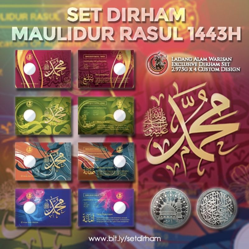 SET EKSKLUSIF DIRHAM MAULIDUR RASUL 4 SIFAT RASULULLAH SAW (Silver Coin ...