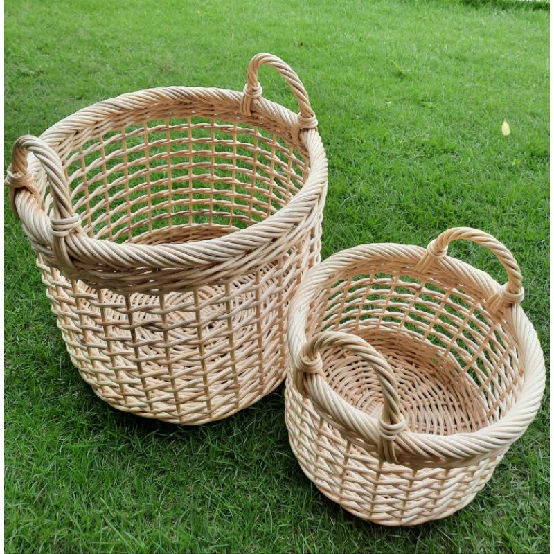 Rattan Basket Laundry Basket Set | Shopee Malaysia