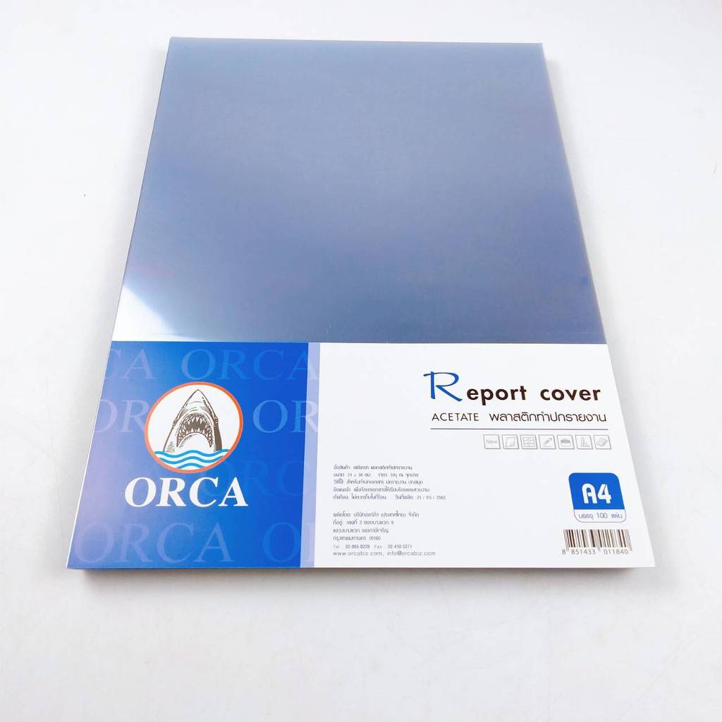 Orca Report Cover Acetate Plastic Transparent Made 100 Sheets A4 Size ...