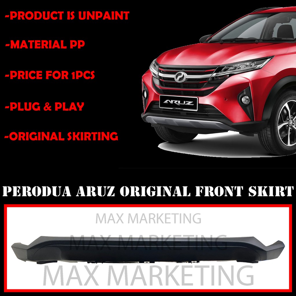 PERODUA ARUZ ORIGINAL FRONT SKIRT (PP) SKIRT LIP BODYKIT | Shopee Malaysia