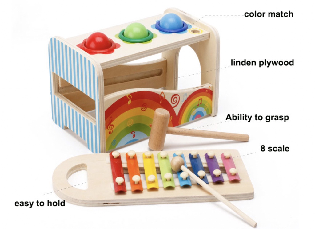 BabyBoss Multifunctional Knock Ball Xylophone Wooden Educational Toys ...